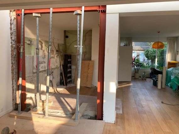 Foto doorbraak keuken Nijmegen tijdens 1